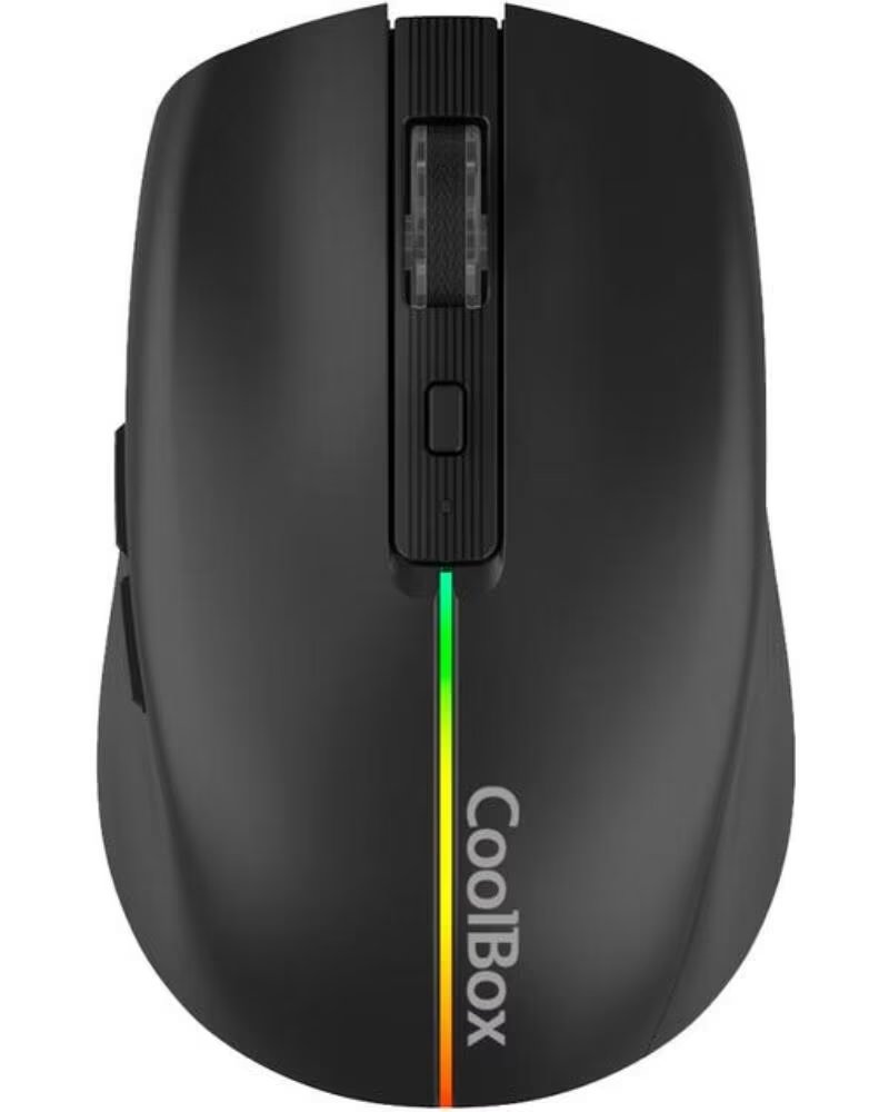 COOLBOX Mouse raton gaming w01 negro 1600 dpi inalambrico recargable