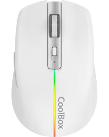 COOLBOX Mouse raton gaming w01 blanco 1600 dpi inalambrico recargable