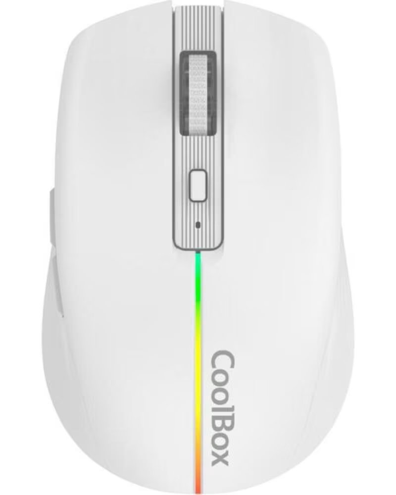 COOLBOX Mouse raton gaming w01 blanco 1600 dpi inalambrico recargable