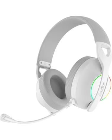 COOLBOX Auriculares con microfono wb01 inalambricos gaming bluetooth blanco