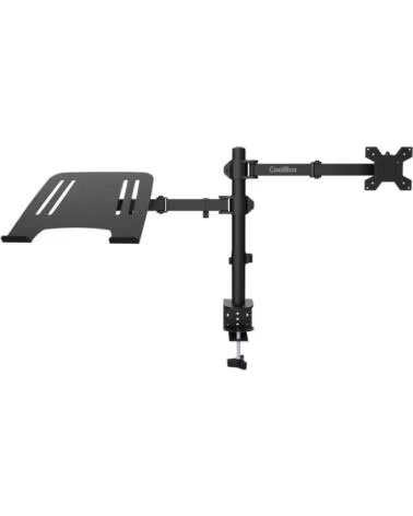 COOLBOX Soporte monitor hasta 32 pulgadas y portatil hasta 17 pulgadas abrazadera articulado