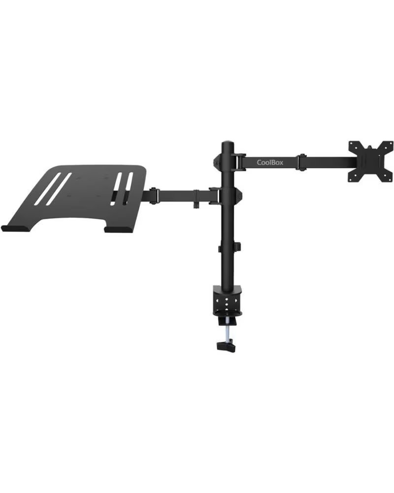 COOLBOX Soporte monitor hasta 32 pulgadas y portatil hasta 17 pulgadas abrazadera articulado
