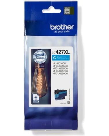 BROTHER Cartucho de Tinta Original LC-427 XL Alta Capacidad- Cian