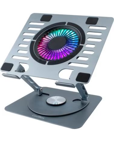 COOLBOX Soporte - base refrigeracion para portatil coolair 1vrgb ajustable haste 17 pulgadas gris plata