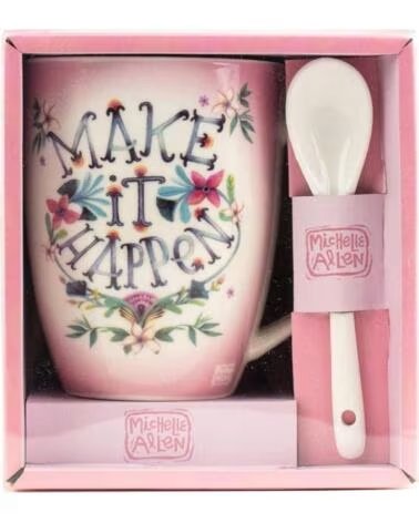 ENESCO TASSE MIT LÖFFEL MAKE IT HAPPEN