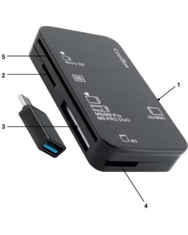 COOLBOX Lector tarjetas memoria y usb cre4 - adaptador usb
