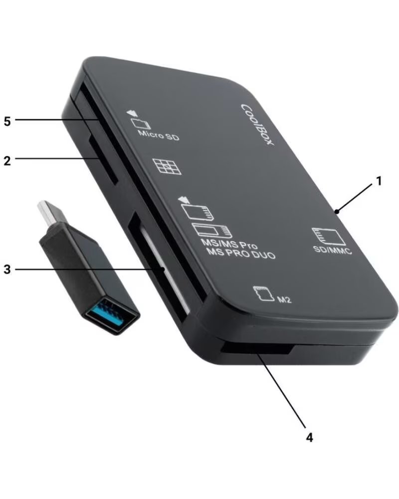 COOLBOX Lector tarjetas memoria y usb cre4 - adaptador usb