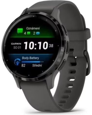 GAMIN Garmin venu 3s reloj smartwatch 41mm bisel acero inoxidable gris con caja y correa de silicona gris