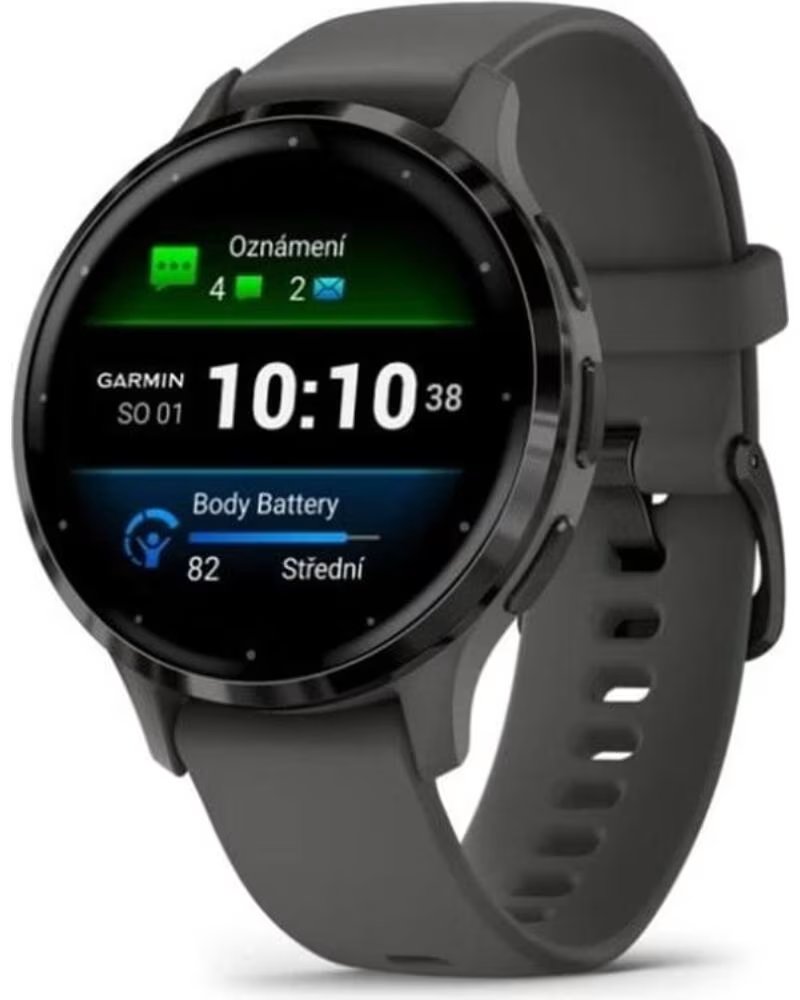 GAMIN Garmin venu 3s reloj smartwatch 41mm bisel acero inoxidable gris con caja y correa de silicona gris