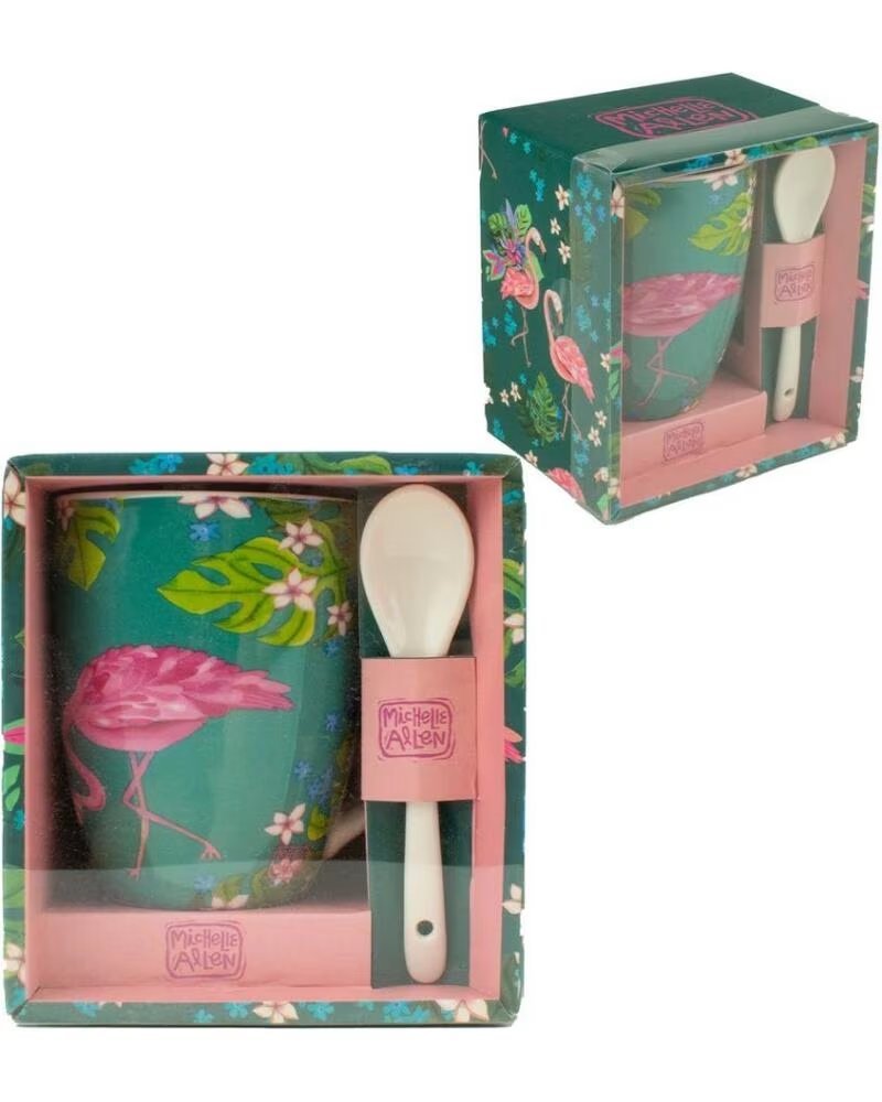 ENESCO Taza con cuchara flamenco