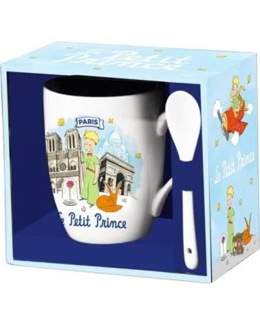 ENESCO Taza con cuchara el principito arcoiris