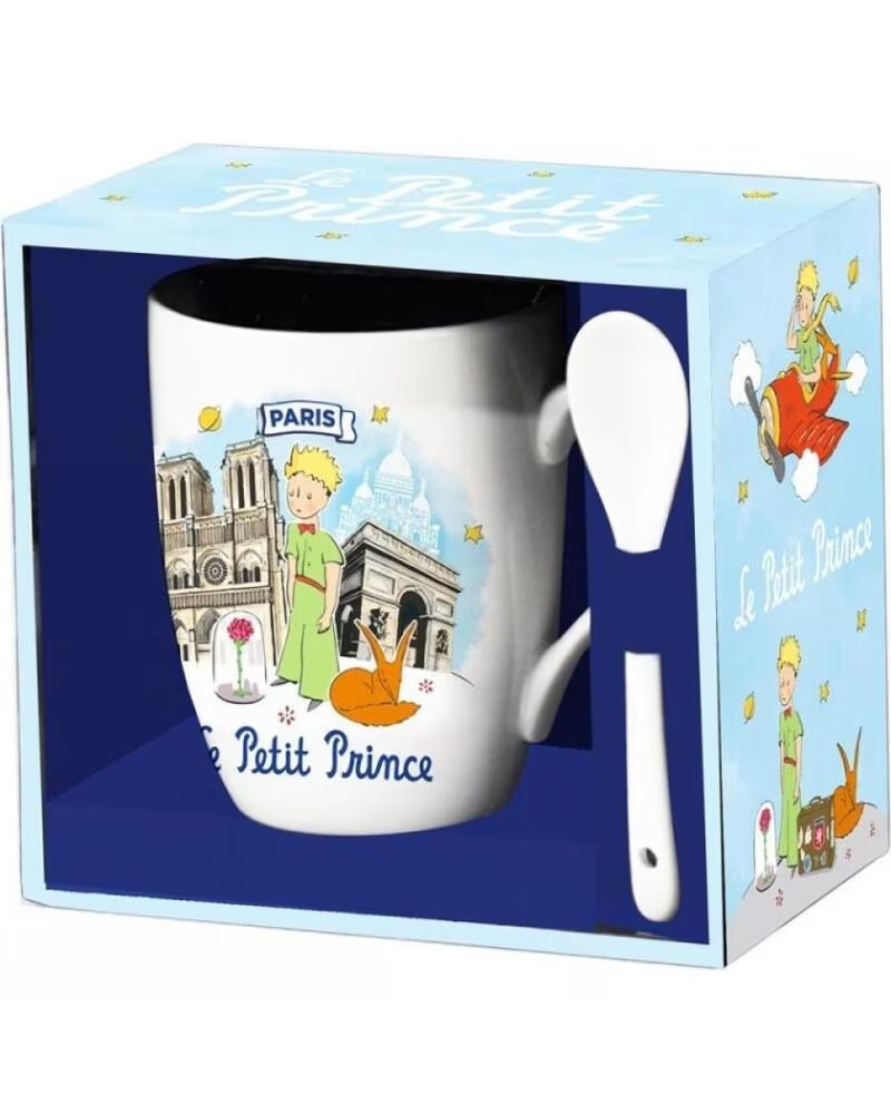 ENESCO Taza con cuchara el principito arcoiris