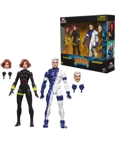 HASBRO Pack 2 figuras marvel legends series earths mightiest heroes avengers black widow quicksilver