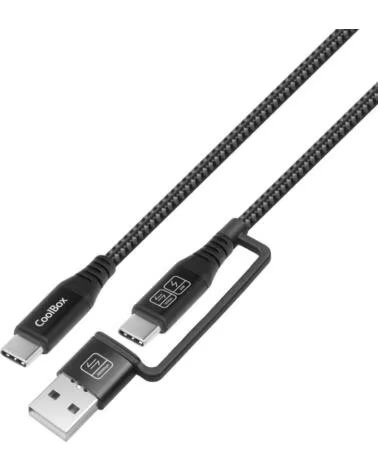 COOLBOX Cable carga mas datos micro usb - c 60w 1 2m adaptador usb - a