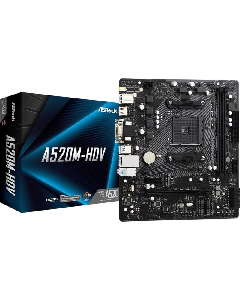 ASROCK Placa base am4 a520m - hdv m - atx 90 - mxbe50 - a0uayz