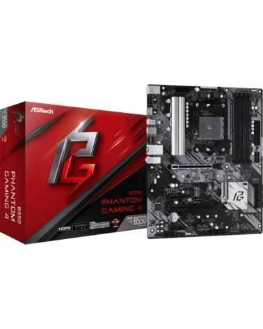 ASROCK Placa base am4 b550 phantom gaming 4 atx - 4xddr4 - 6xsata6 - 1xusb 3 2 - 2xusb 2 0 90 - mxbcy0 - a0uayz
