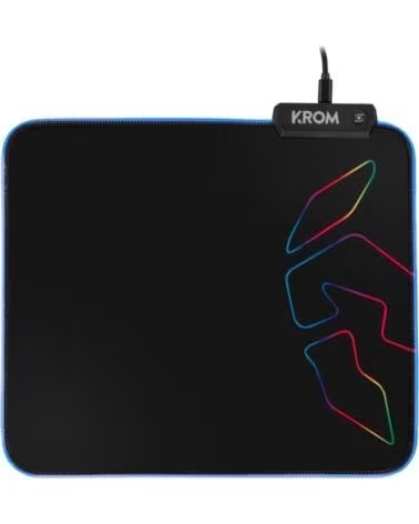KROM Alfombrilla Knout RGB con Iluminacion LED- 320 x 270 x 3 mm