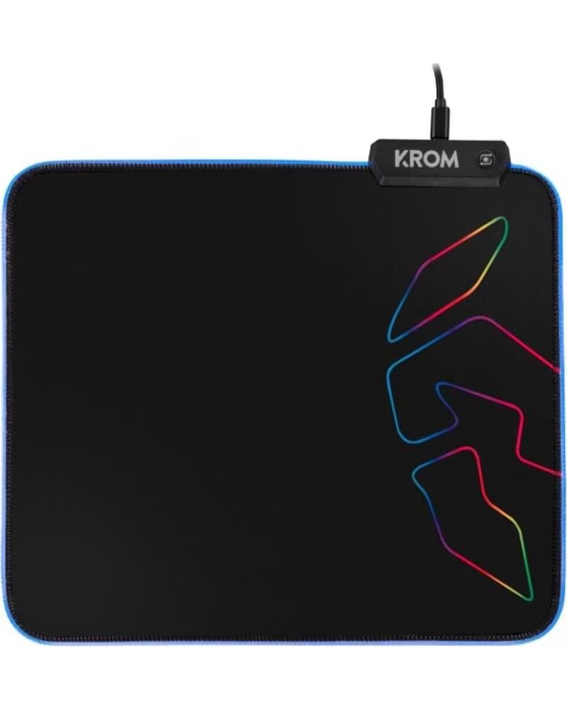 KROM Alfombrilla Knout RGB con Iluminacion LED- 320 x 270 x 3 mm