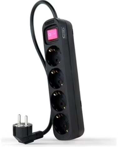 NANO CABLE Regleta 4 tomas 1 4m con interruptor nanocable negro 4 tomas - 250v - proteccion