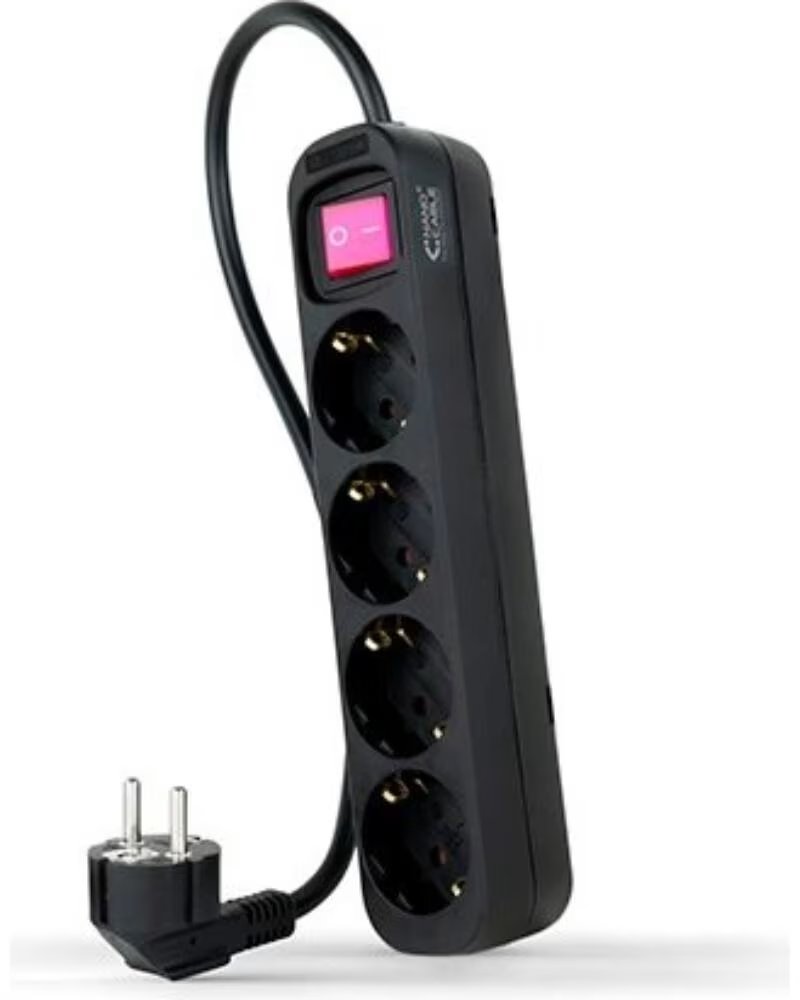 NANO CABLE Regleta 4 tomas 1 4m con interruptor nanocable negro 4 tomas - 250v - proteccion