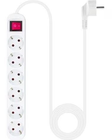 NANO CABLE Regleta 6 tomas 1 4m nanocable con interruptor blanco 250v - proteccion