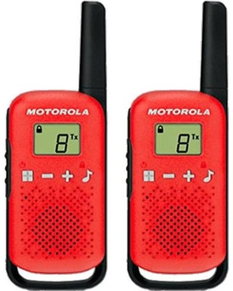 MOTOROLA Walkie talkie tlkr - t42 red packs 2 pmr446 - 8km - 16canales - 500mw - clip cinturon