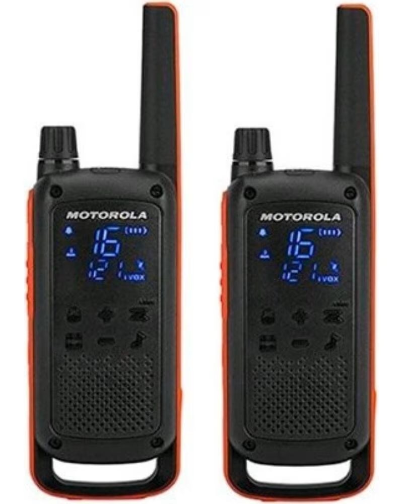 MOTOROLA Walkie talkie tlkr - t82 negro packs 2 pmr446 - 10km - 16 canales - clip cinturon