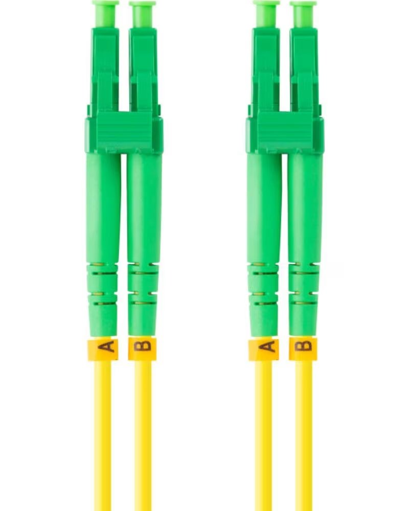 LANBERG Latiguillo fibra optico lc - apc 1m mono duplex g657a1 lszh amarillo