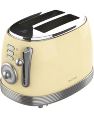 CECOTEC Tostadora toast and taste 800 vintage light yellow
