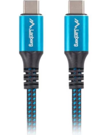 LANBERG Cable usb tipo c 0 5m - macho - macho - negro - azul