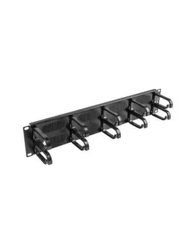 LANBERG Organizador de cables 10 anillos 19 pulgadas 2u tipo b con cepillo negro