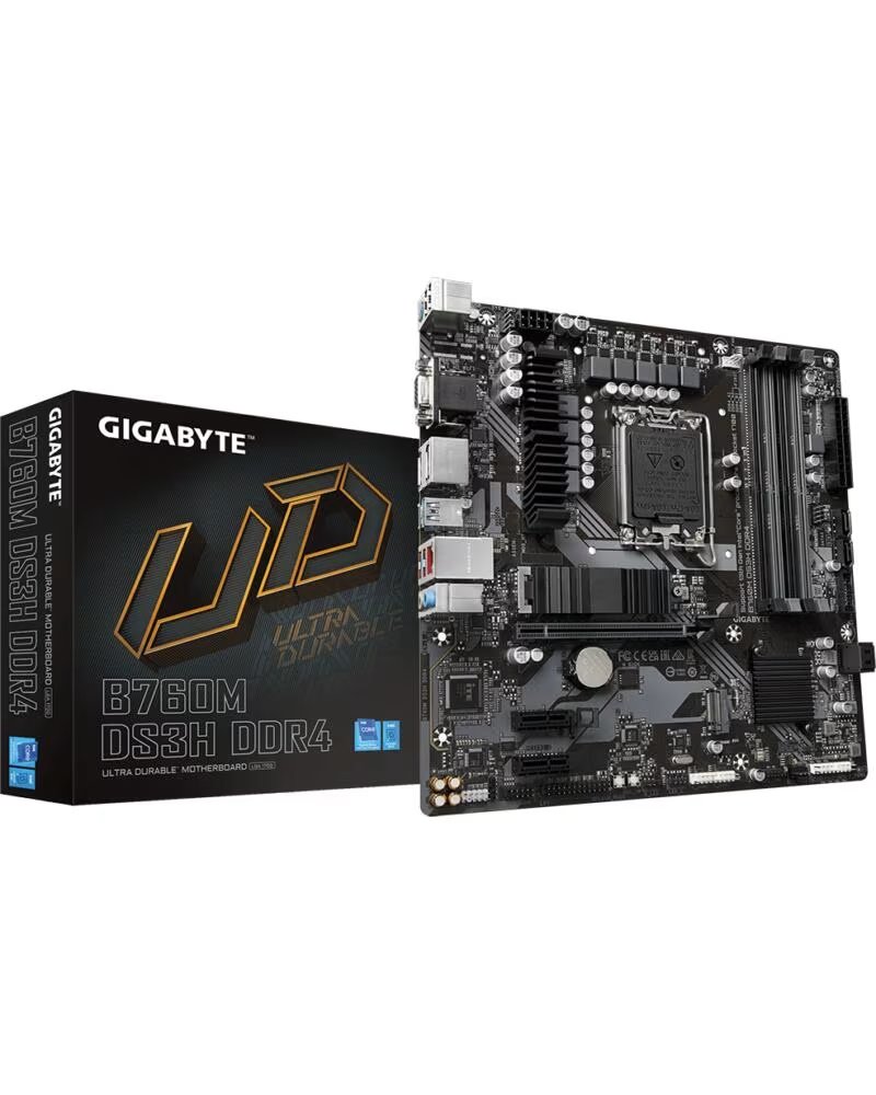 GIGABYTE Placa Base B760M DS3H DDR4 Socket 1700- DDR4- PCIe 4 0- Micro ATX