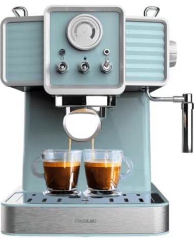 CECOTEC Cafetera vintage espresso 20 tradizionale light blue - azul pastel