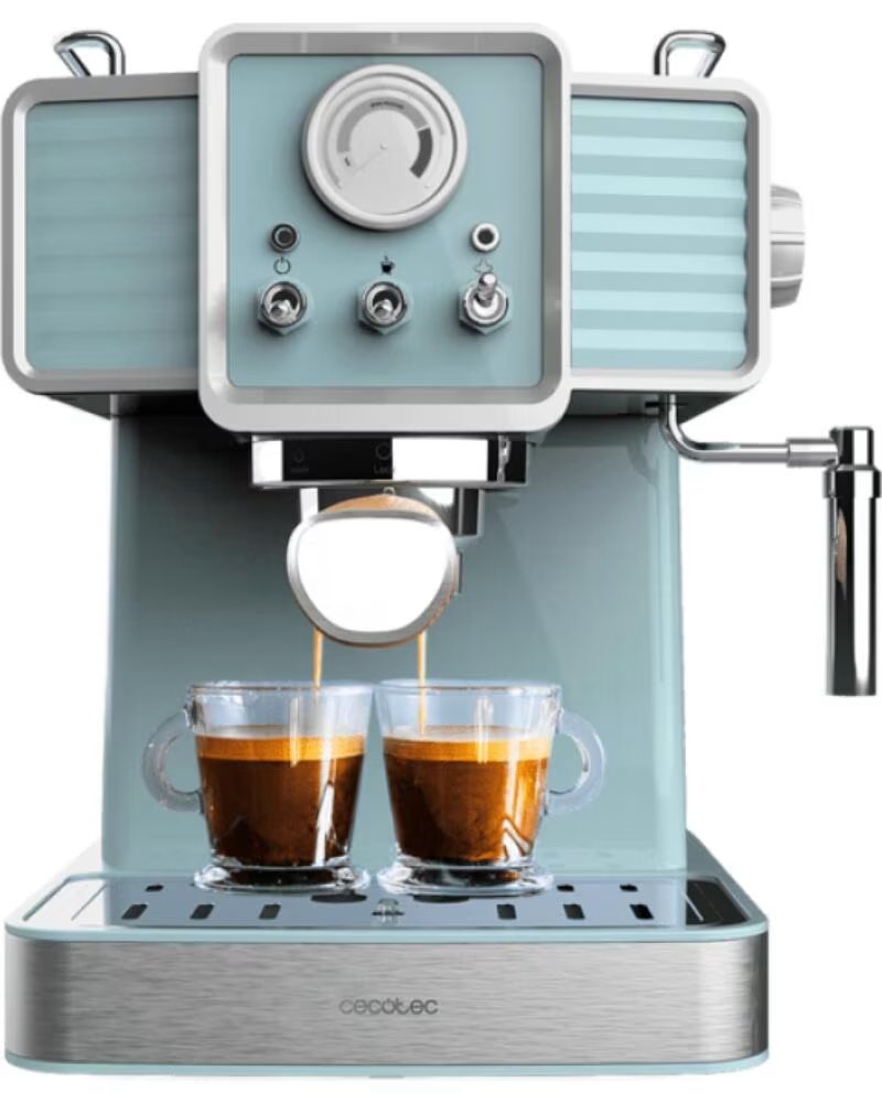 CECOTEC Cafetera vintage espresso 20 tradizionale light blue - azul pastel