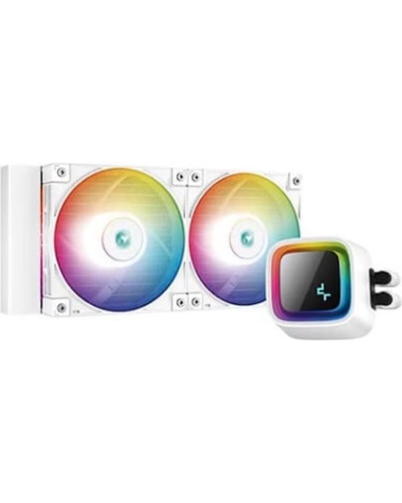 DEEPCOOL Kit refrigeracion liquida gaming ls520 blanco 2 x 120mm argb