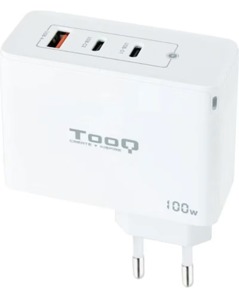 TOOQ Cargador de pared gan 2 x usb tipo 1 x usb tipo a 100w