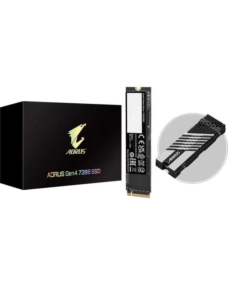 GIGABYTE Disco duro interno ssd aorus gen4 7300 ssd 2tb pcie 4 0x4