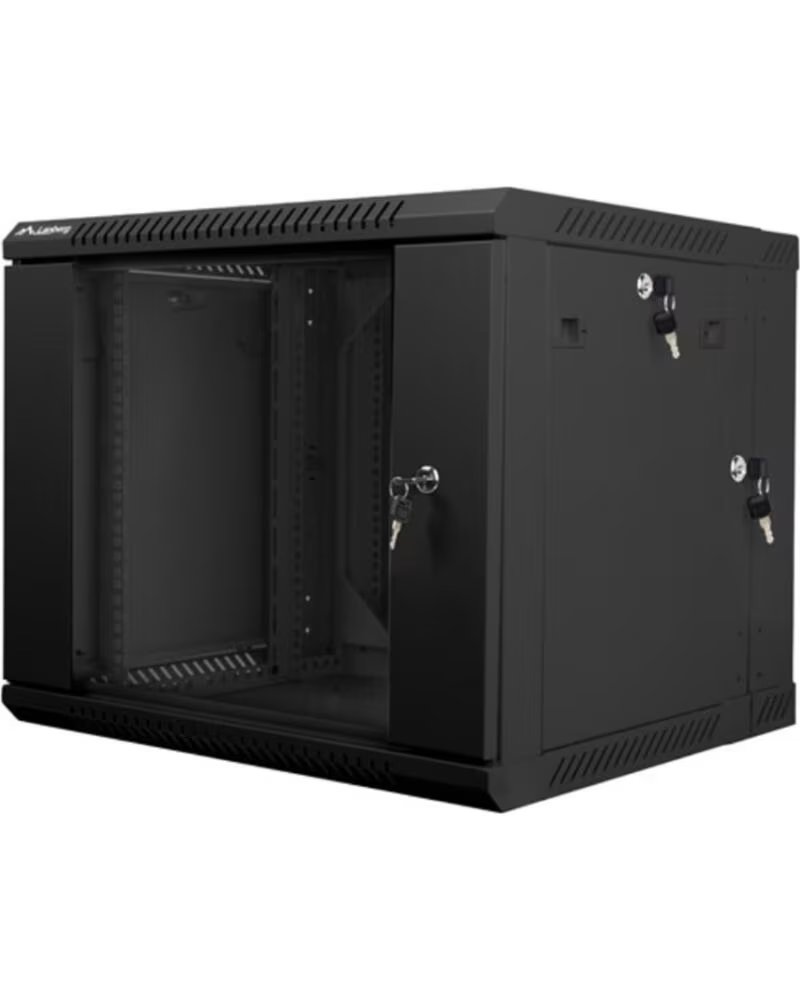 LANBERG Armario mural doble seccion rack 19 pulgadas 9u - 600x600 negro