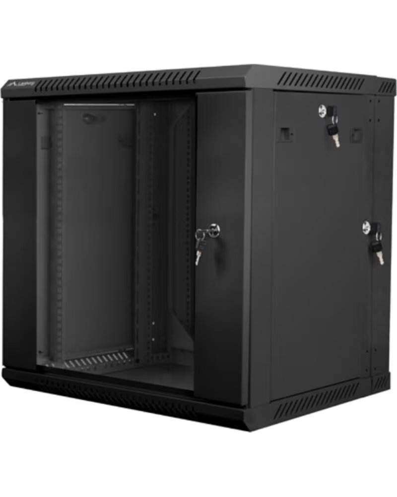 LANBERG Armario mural doble seccion rack 19 pulgadas 12u - 600x600 negro