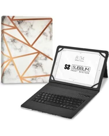 SUBBLIM Funda subkt5 - bttw10 para tablet 11 pulgadas trendy marmol blanco