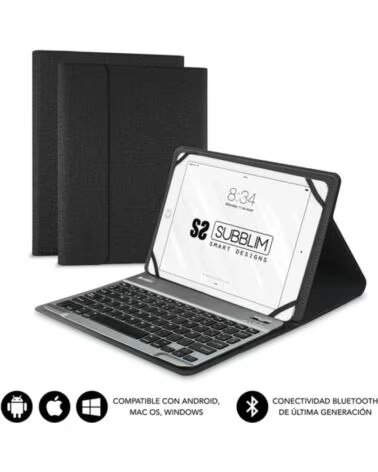 SUBBLIM Funda teclado para teclado 10 1 pulgadas negro