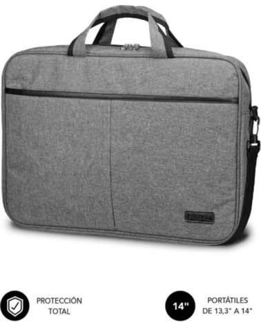 SUBBLIM Maletin Elite Laptop Bag para Portatiles hasta 14- Cinta para Trolley- Gris