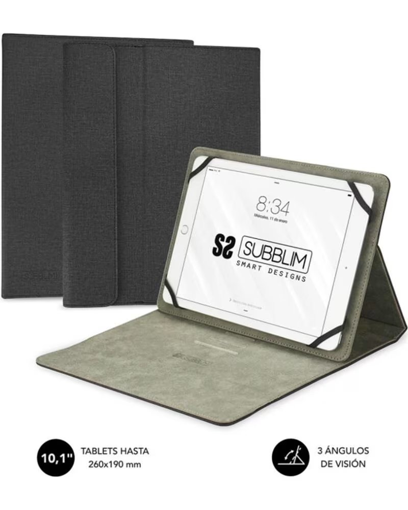 SUBBLIM Funda clever stand para tablet case 10 1 pulgadas negro