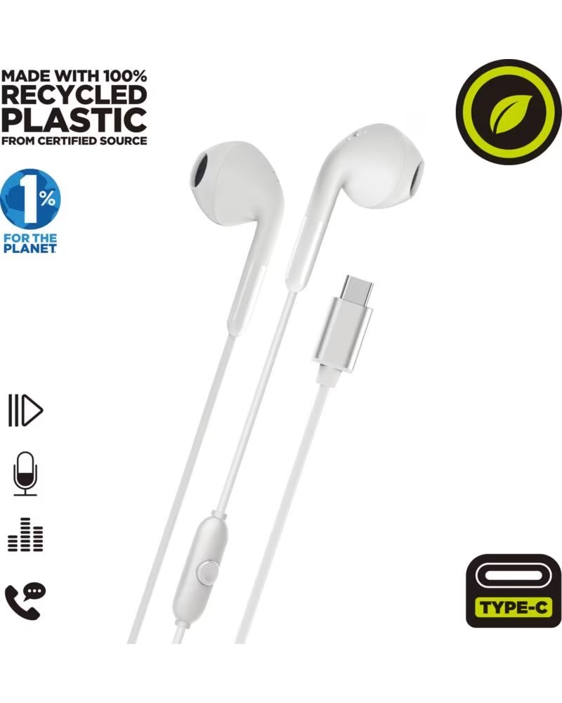 MUVIT Auriculares e58 usb tipo c blanco
