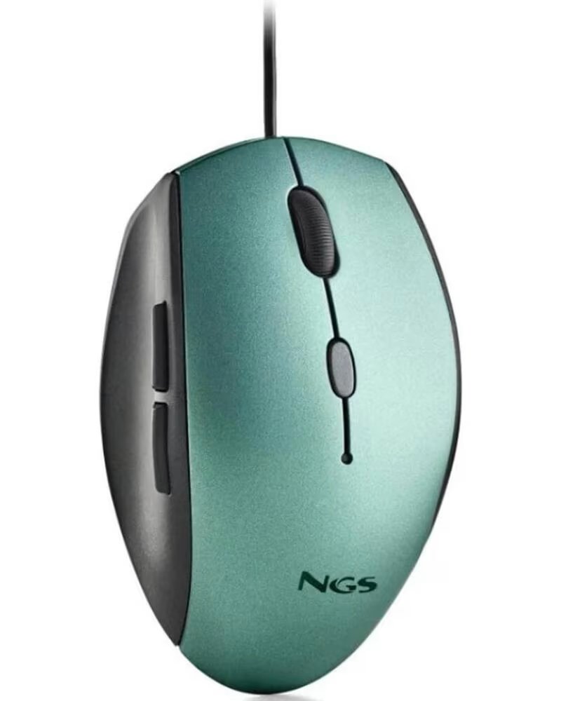 NGS Raton Ergonomico Moth Ice- Hasta 1600 DPI- Verde Hielo