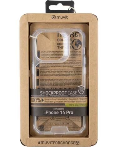 MUVIT Funda shockproof 2m para apple iphone 14 pro transparente