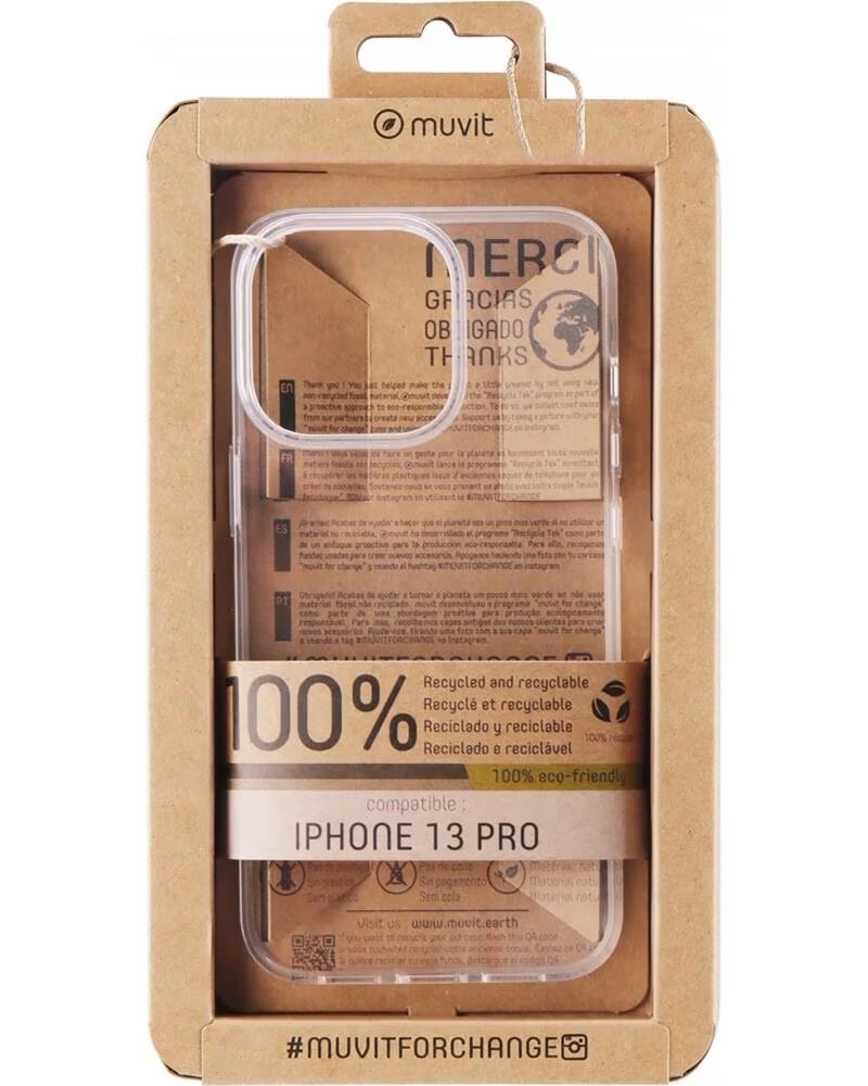 MUVIT CUSTODIA RECYCLETEK PER APPLE IPHONE 13 PRO TRASPARENTE
