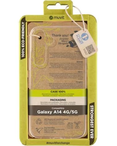 MUVIT Funda recycletek para samsung galaxy a14 4g - 5g transparente