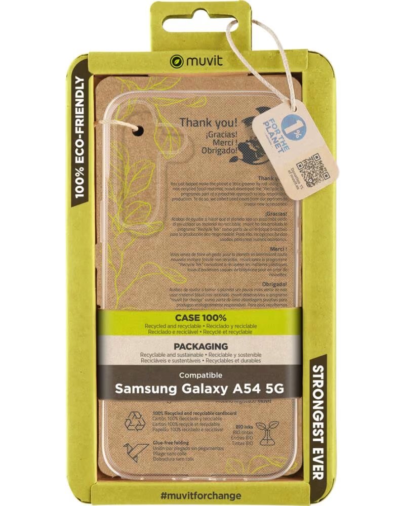 MUVIT Funda recycletek para samsung galaxy a54 5g transparente