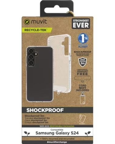 MUVIT Funda shockproof 3m para samsung galaxy s24 transparente